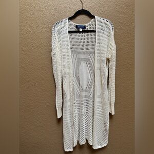 Elegant Cream Open-Front Cardigan